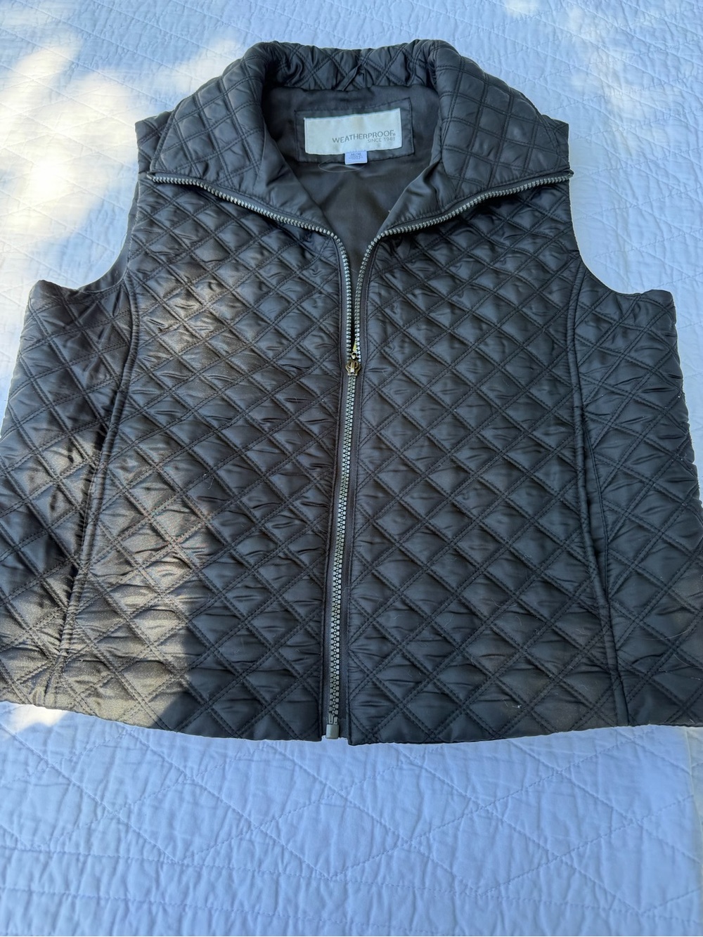 Weatherproof Black Quilted Zip-Front Jacket